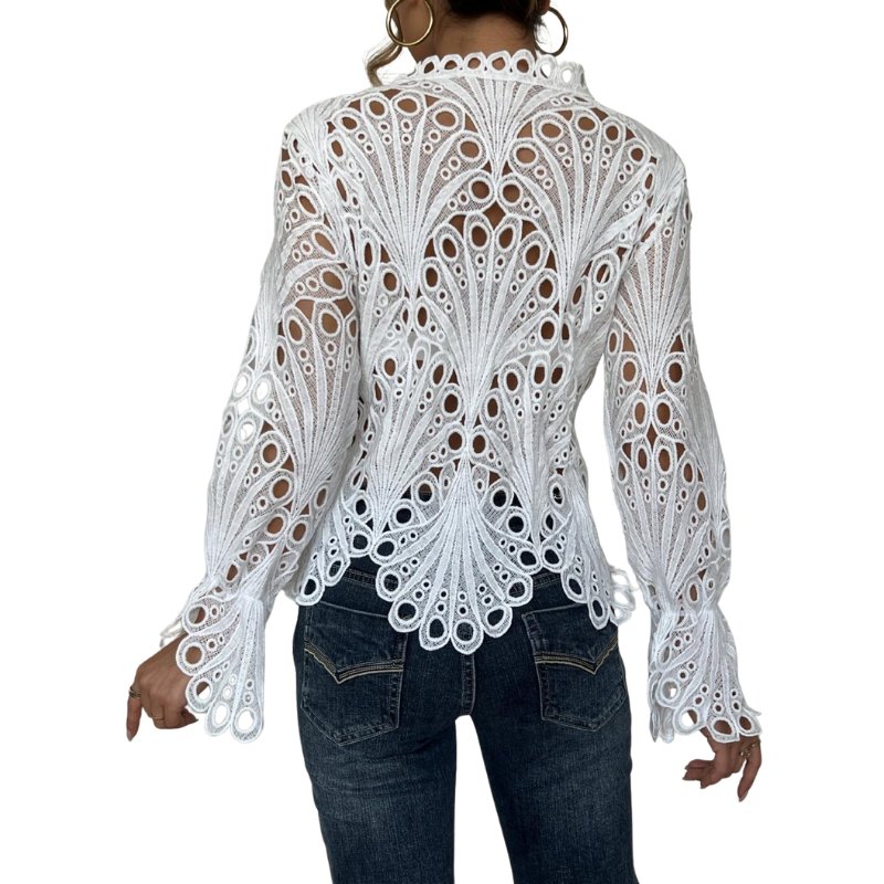 SARAH™ – Modern blus med ihåliga detaljer