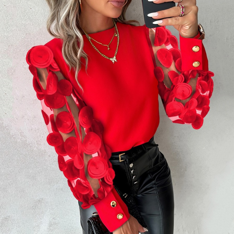 ELISE™ - Glamorös topp med nätärmar