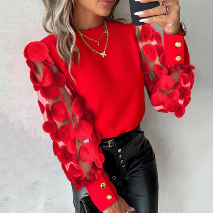 ELISE™ - Glamorös topp med nätärmar