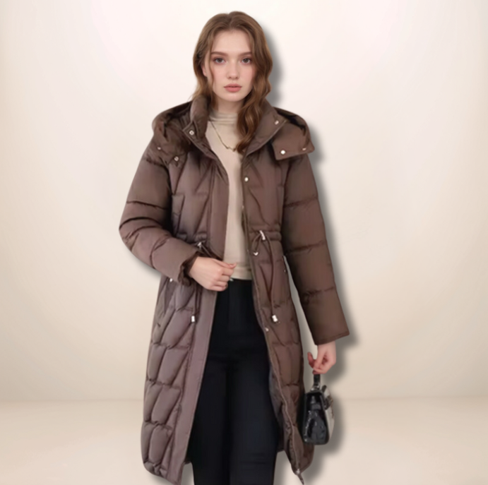 Isabella lång quiltad jacka