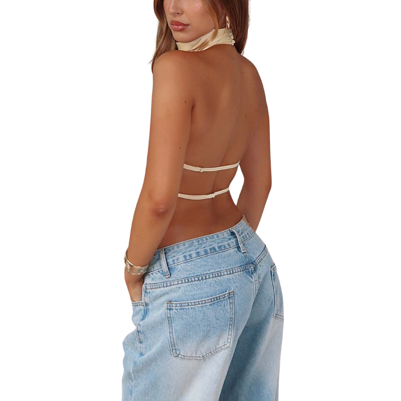 CHINIE™ – Snygg ärmlös blus med halterneck
