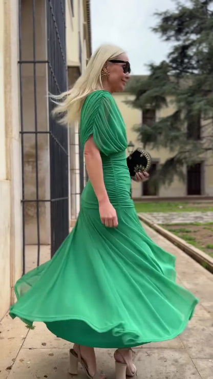 Sienna - Elegant Grön Klänning