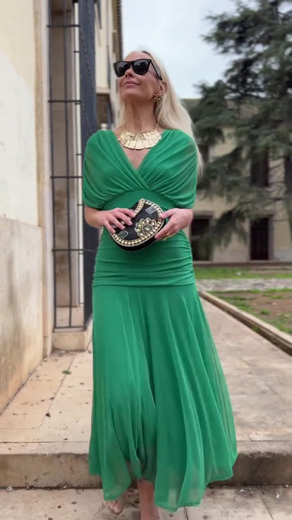 Sienna - Elegant Grön Klänning