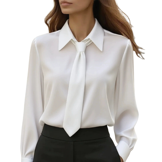 JONNIE™ – Långärmad skjorta med modern Tie Detail