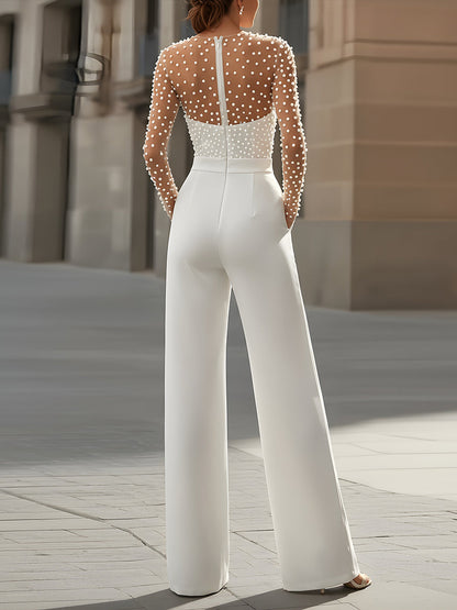 Araminta | Pärlprydnadsvit Jumpsuit