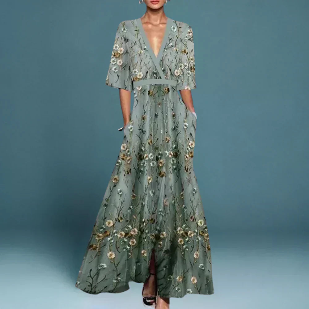 Sophia | Elegant aftonklänning med blommönster