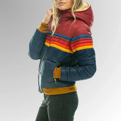 Sierra - Dam retro randig täckjacka