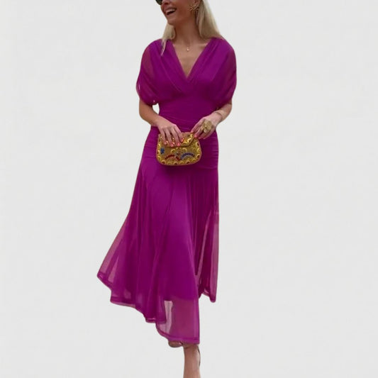 Fiona - Elegant Fuchsia Klänning