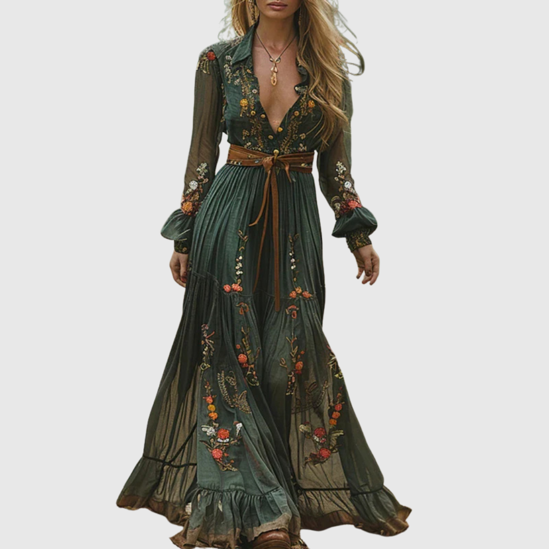 Alina Soleil - Romantisk Boho Maxiklänning