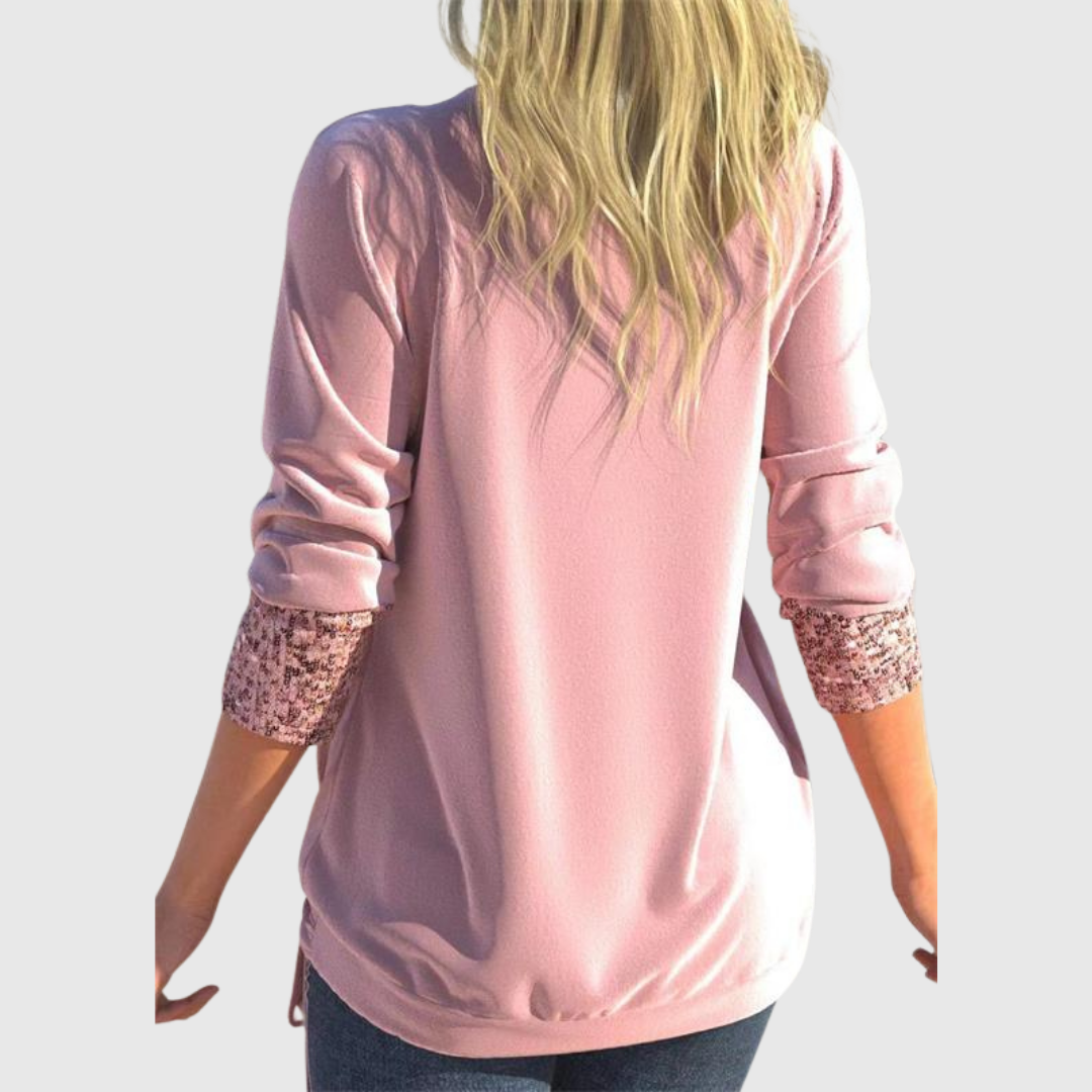 Odeline | Modern paljettblus med lager