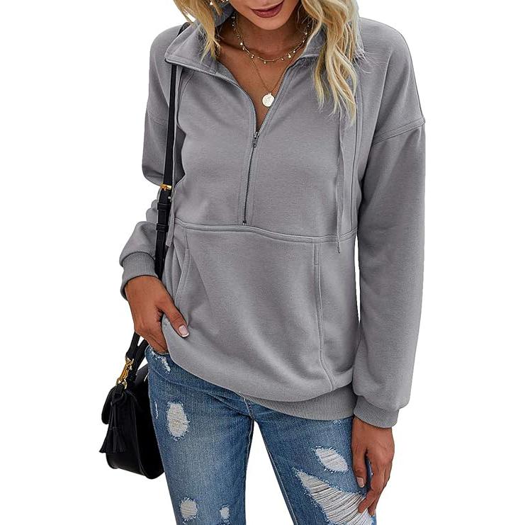 ANNIE™ - Tröja med slag och dragkedja för kvinnor, casual pullover