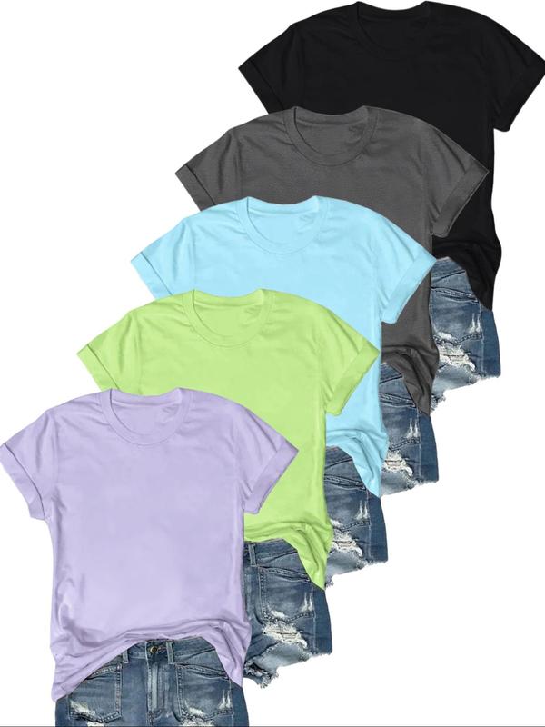 OLIVE™ - Avslappnad kortärmad t-shirt (5-pack)