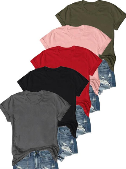 OLIVE™ - Avslappnad kortärmad t-shirt (5-pack)