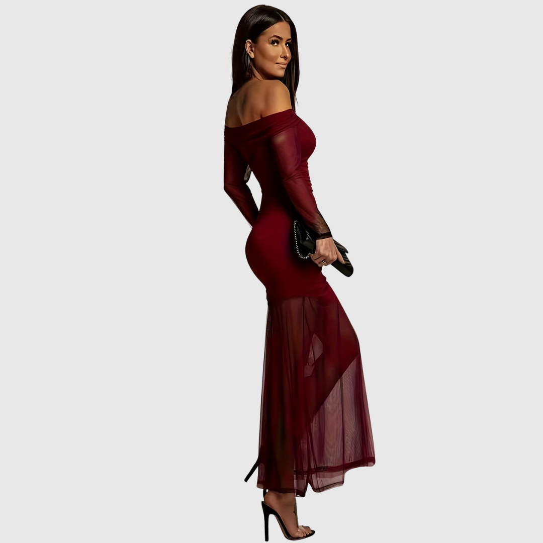 Evangeline | Elegant Off-Shoulder Aftonklänning