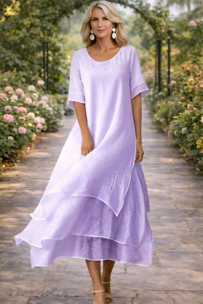 Rose - Böljande Layered Maxiklänning