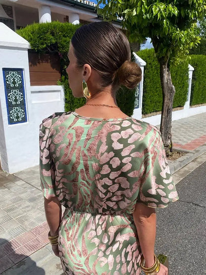 Clarandra | Kopparfärgad Midiklänning