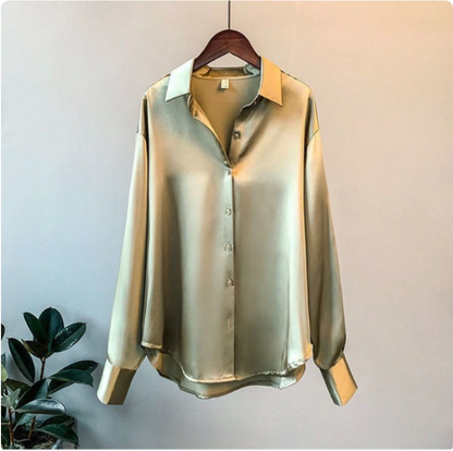 FLORENCE™ | Silkeslen långärmad blus