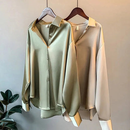 FLORENCE™ | Silkeslen långärmad blus