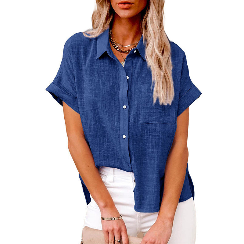 AUDRINE™ – Bekväm, avslappnad blus med knappar