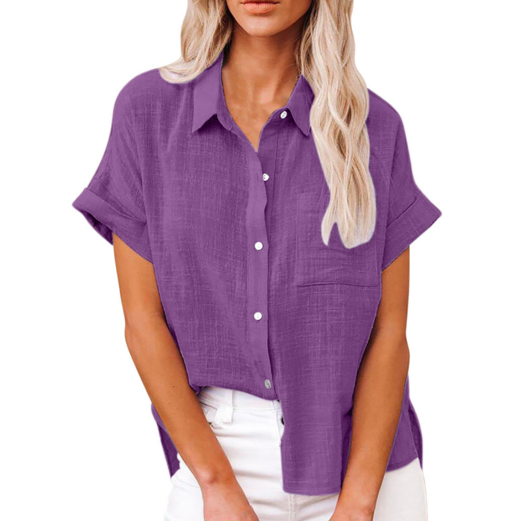 AUDRINE™ – Bekväm, avslappnad blus med knappar