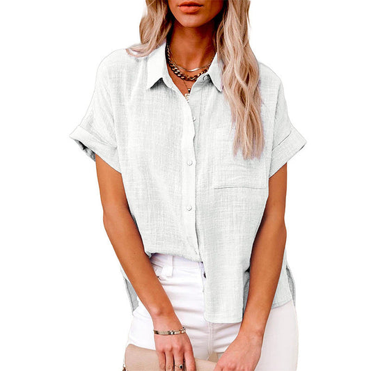 AUDRINE™ – Bekväm, avslappnad blus med knappar