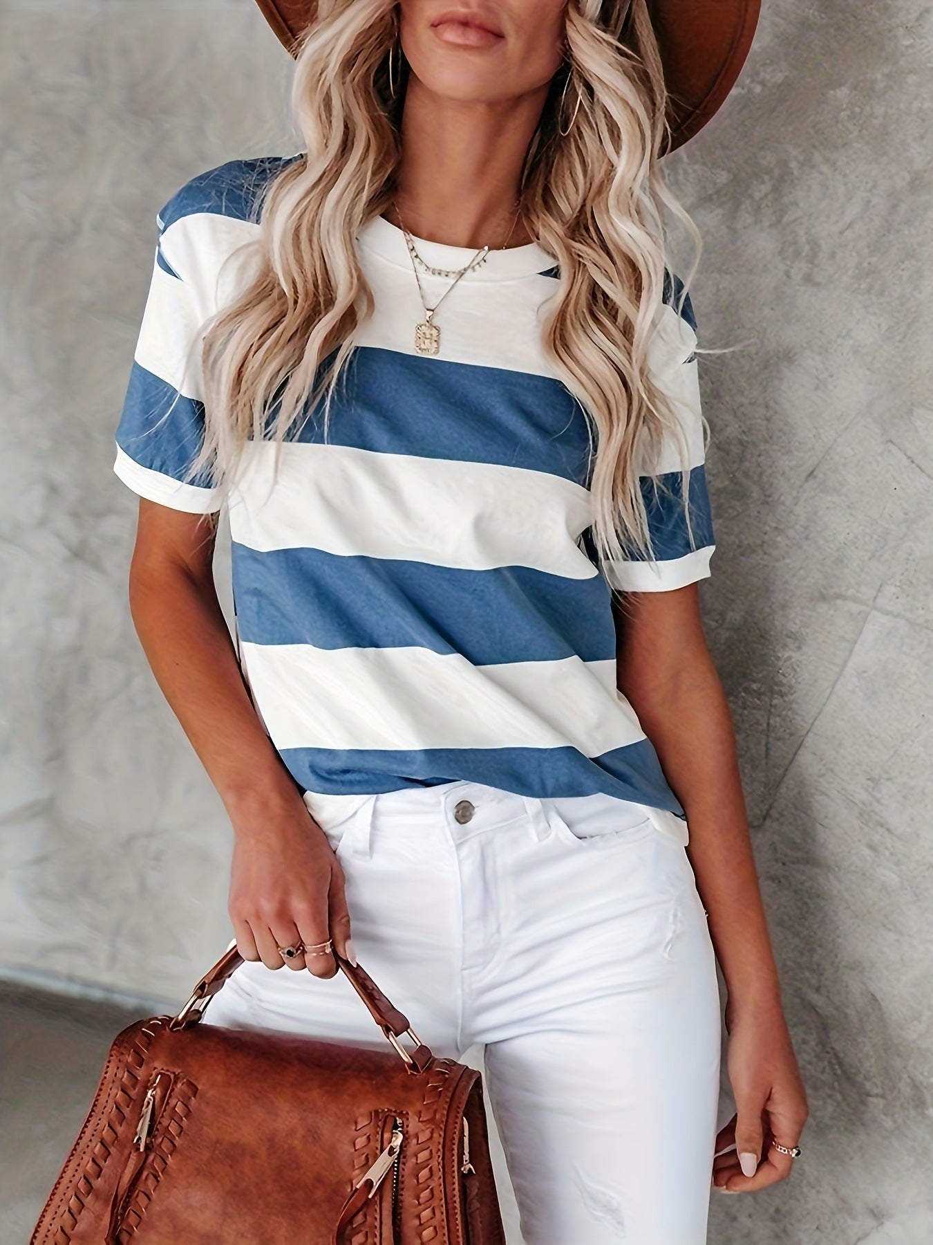 KAELY™ – Avslappnad klassisk randig t-shirt