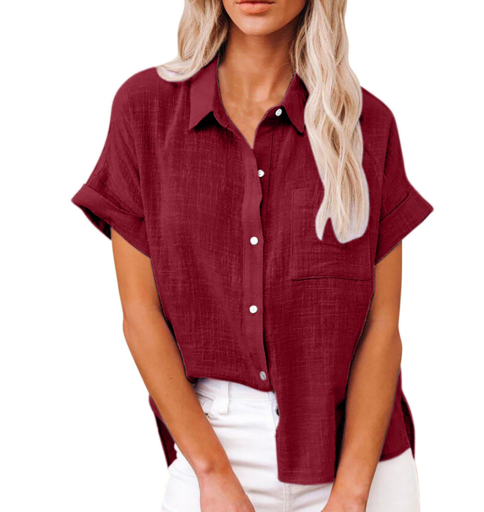 AUDRINE™ – Bekväm, avslappnad blus med knappar