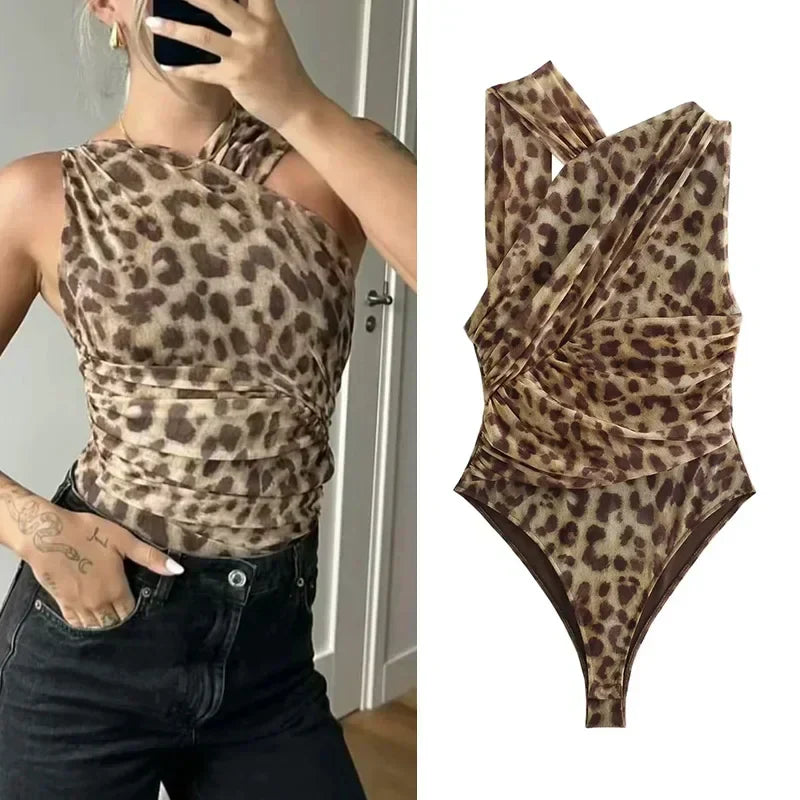 LYNE™ – Djärv mesh-body med leopardmönster