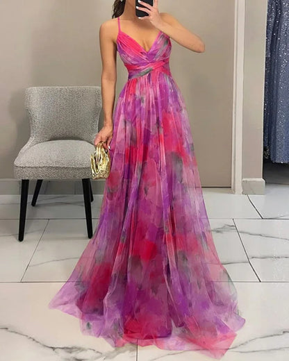 Millie - Elegant Blommig Maxiklänning