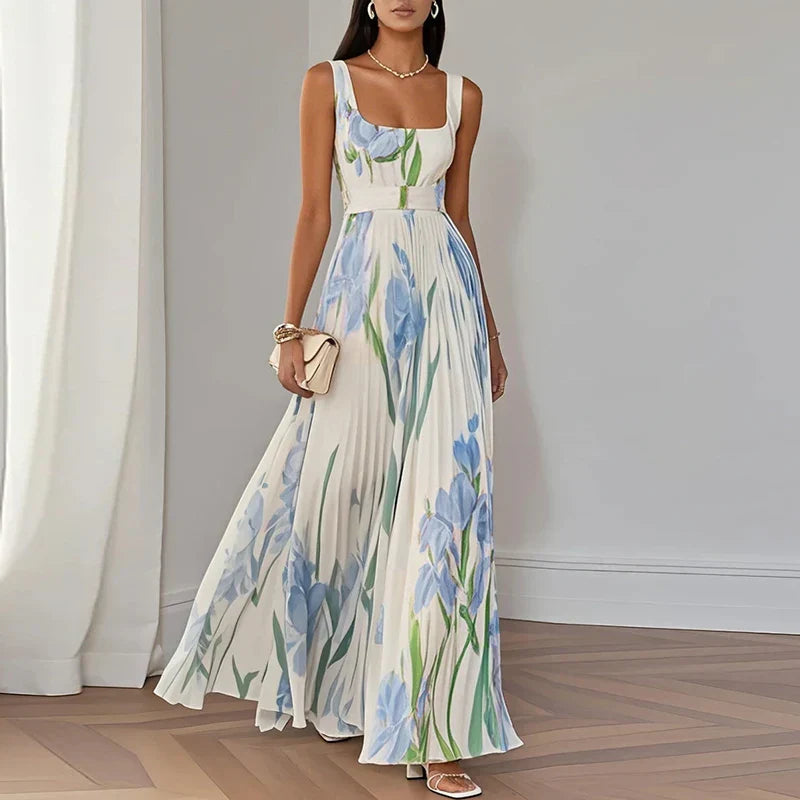 Clara - Elegant blommig långklänning