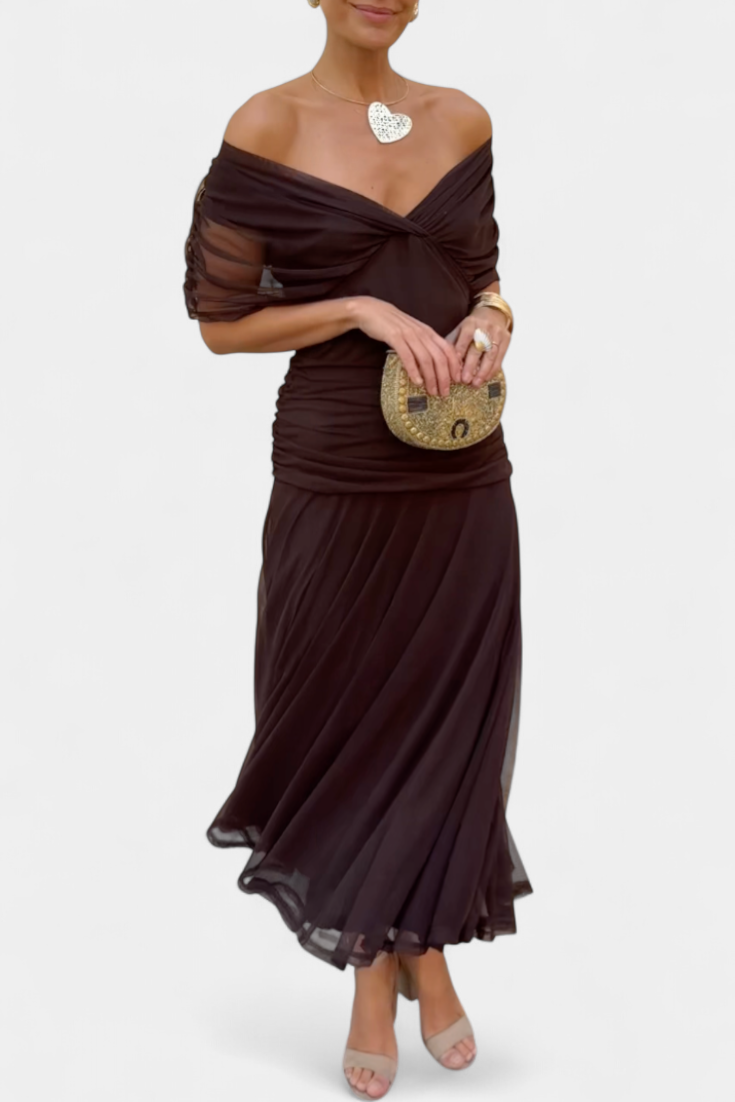Reagan - Elegant Brun Klänning