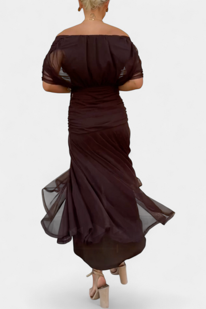 Reagan - Elegant Brun Klänning