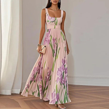 Clara - Elegant blommig långklänning