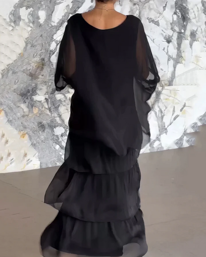 Mila - Elegant Böljande Maxiklänning