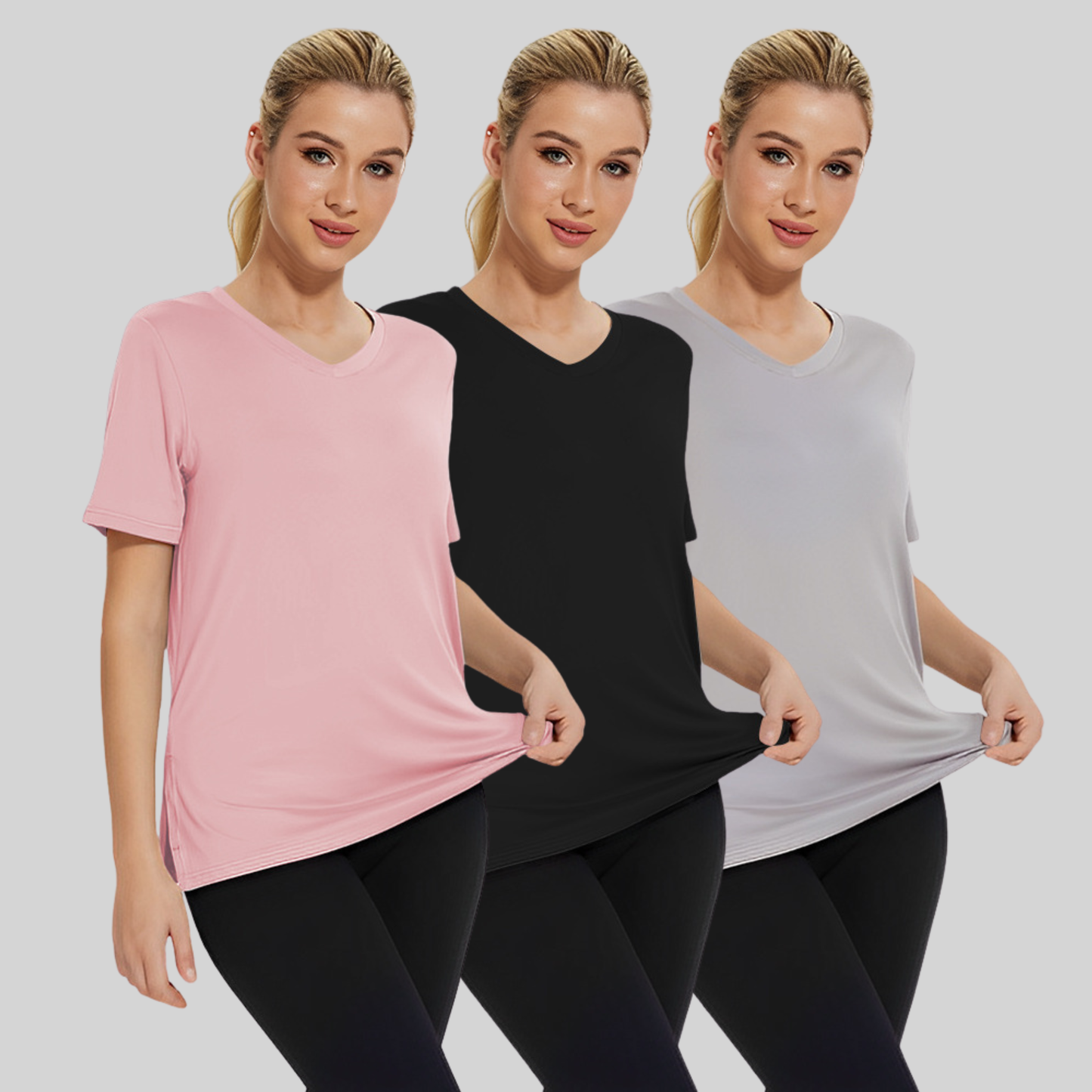 SELENA™ - Avslappnad lös passformad t-shirt (3-pack)