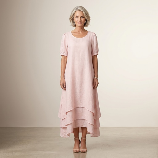 Rose - Böljande Layered Maxiklänning