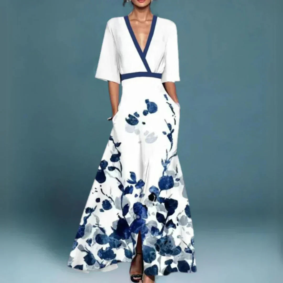 Sophia | Elegant aftonklänning med blommönster