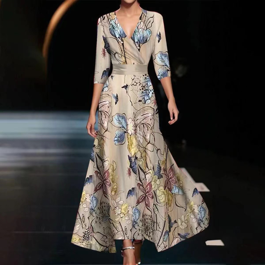 Vivian | Snygg elegant mönstrad klänning