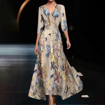 Vivian | Snygg elegant mönstrad klänning