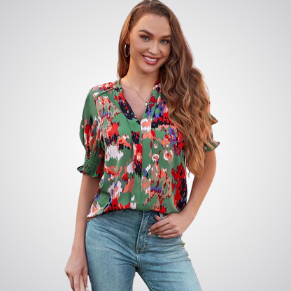 MONICA™ – Snygg blus med v-ringning