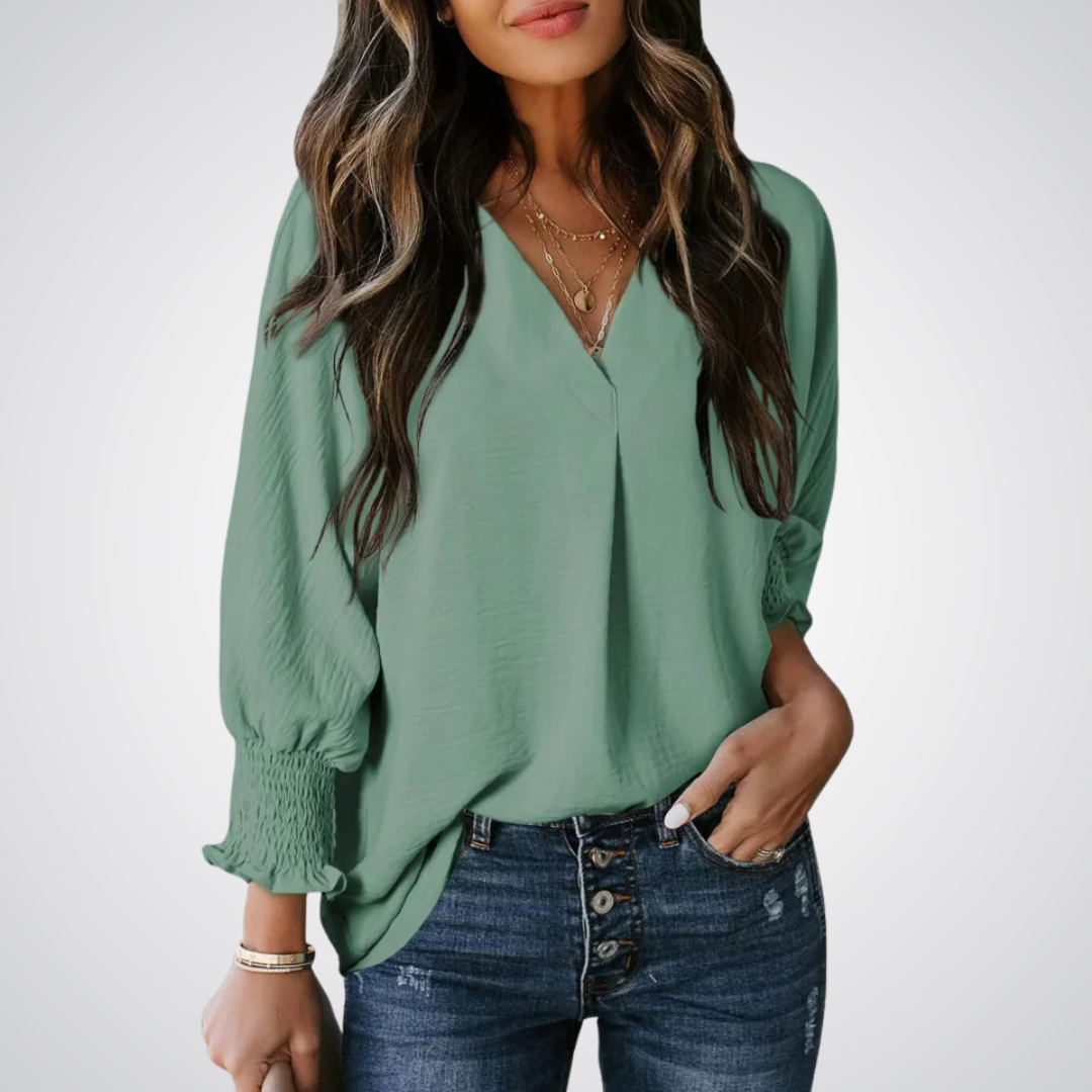 Leila – Klassisk V-ringad tunikablus