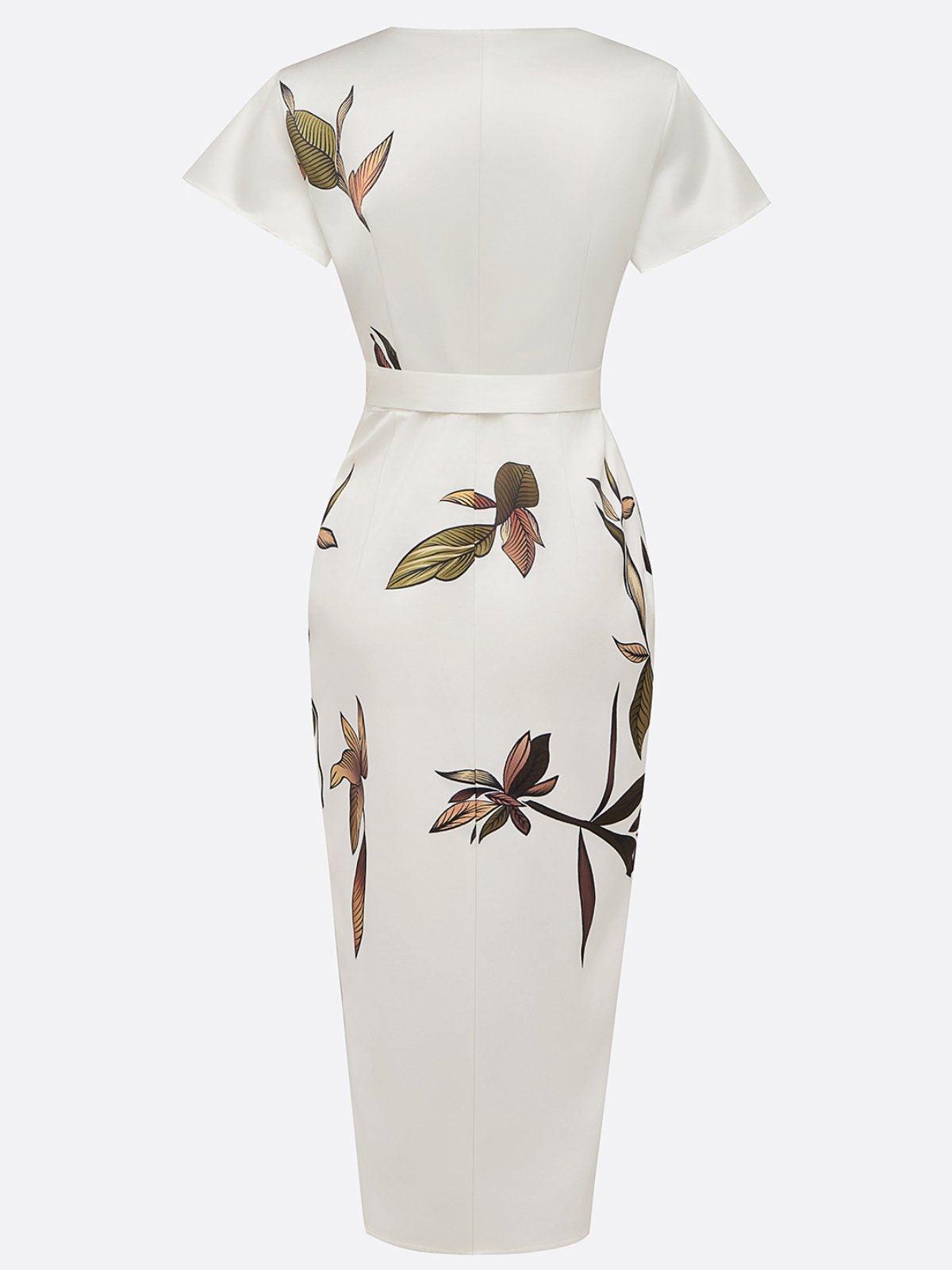 Evie - Elegant blommig omlottklänning