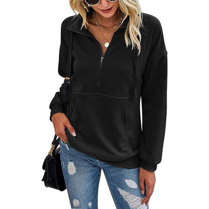 ANNIE™ - Tröja med slag och dragkedja för kvinnor, casual pullover