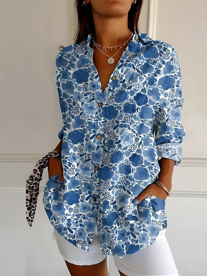 MELODIE™ – Elegant blommig skjorta med knappar